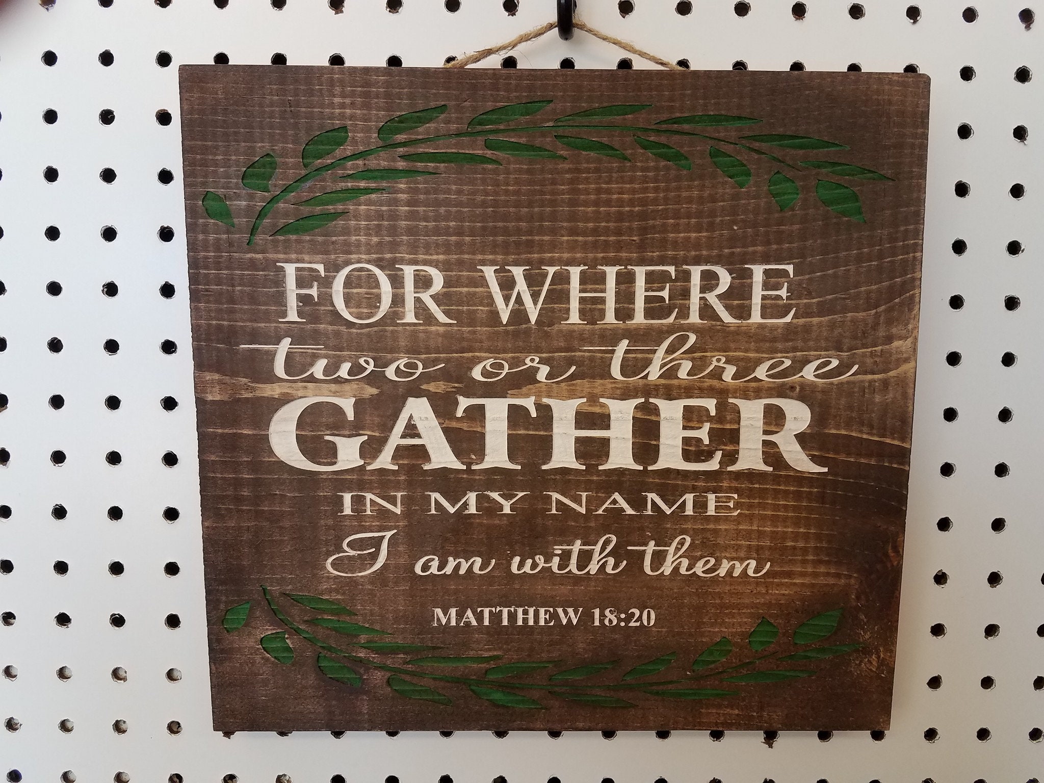 Rustic Wood Sign for Where Two or Three Gather in My Name I Am Etsy