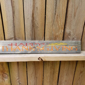 Rustic wood sign Happy Thanksgiving