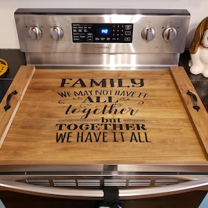 Personalized Custom Stove Top Cover Wood Noodle Board Kitchen