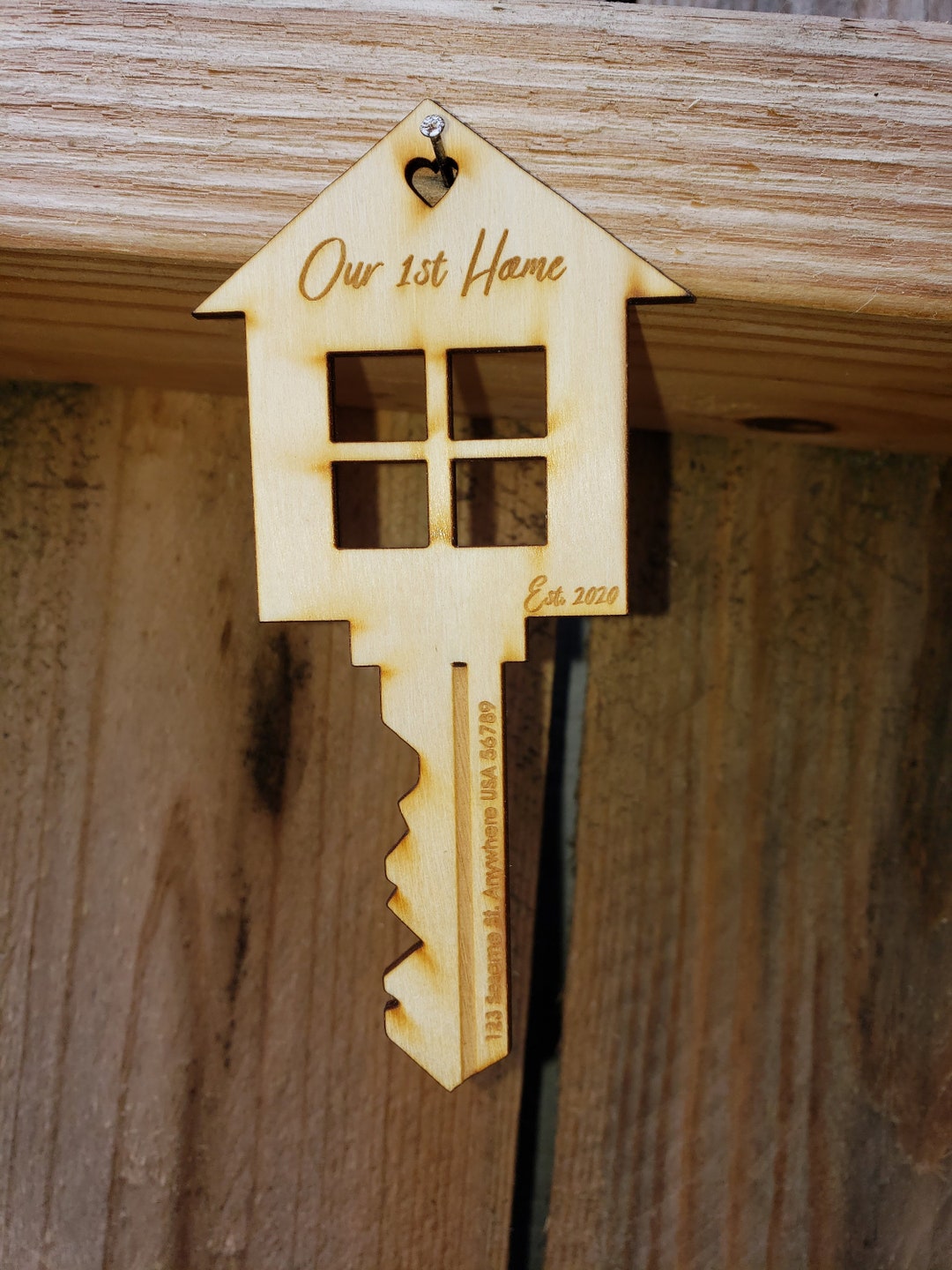 Custom Wood House Key Christmas Ornament Personalized - Etsy