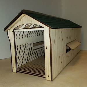 O Scale Covered Bridge - Model railroad train kit building