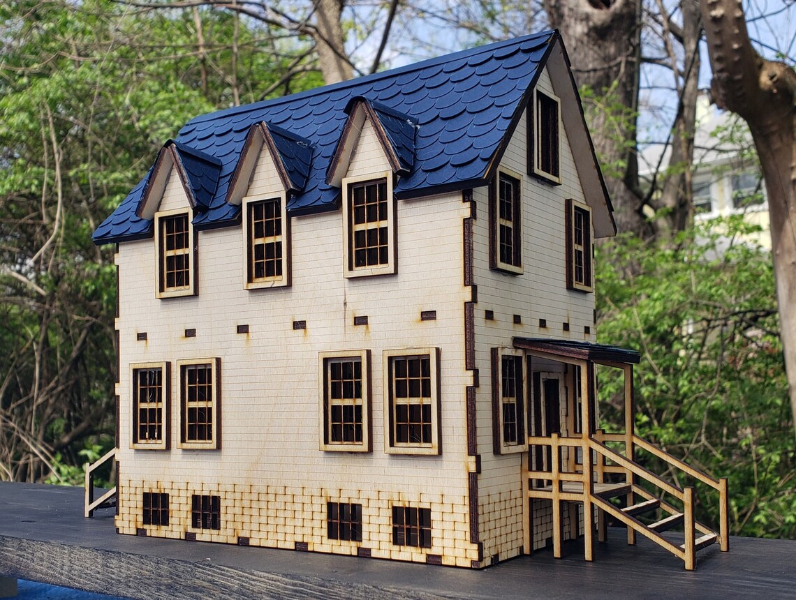 O Scale House Kit Model Railroad Train Building On30 Scale Etsy