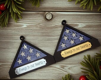 Flag Military Memorial Ornament Personalized - Christmas ornament wood
