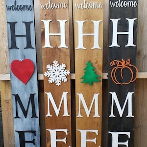 Welcome Home Porch Sign with interchangeable pieces personalized porch sign