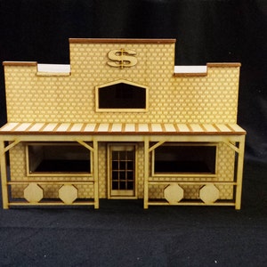 O Scale Bank Store Front Kit Model Railroad Train Building On30 Scale