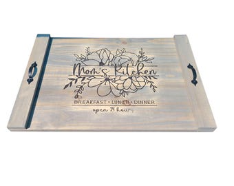 Personalized Rustic Wood Stove Top Cover: Kitchen Decor Noodle Board