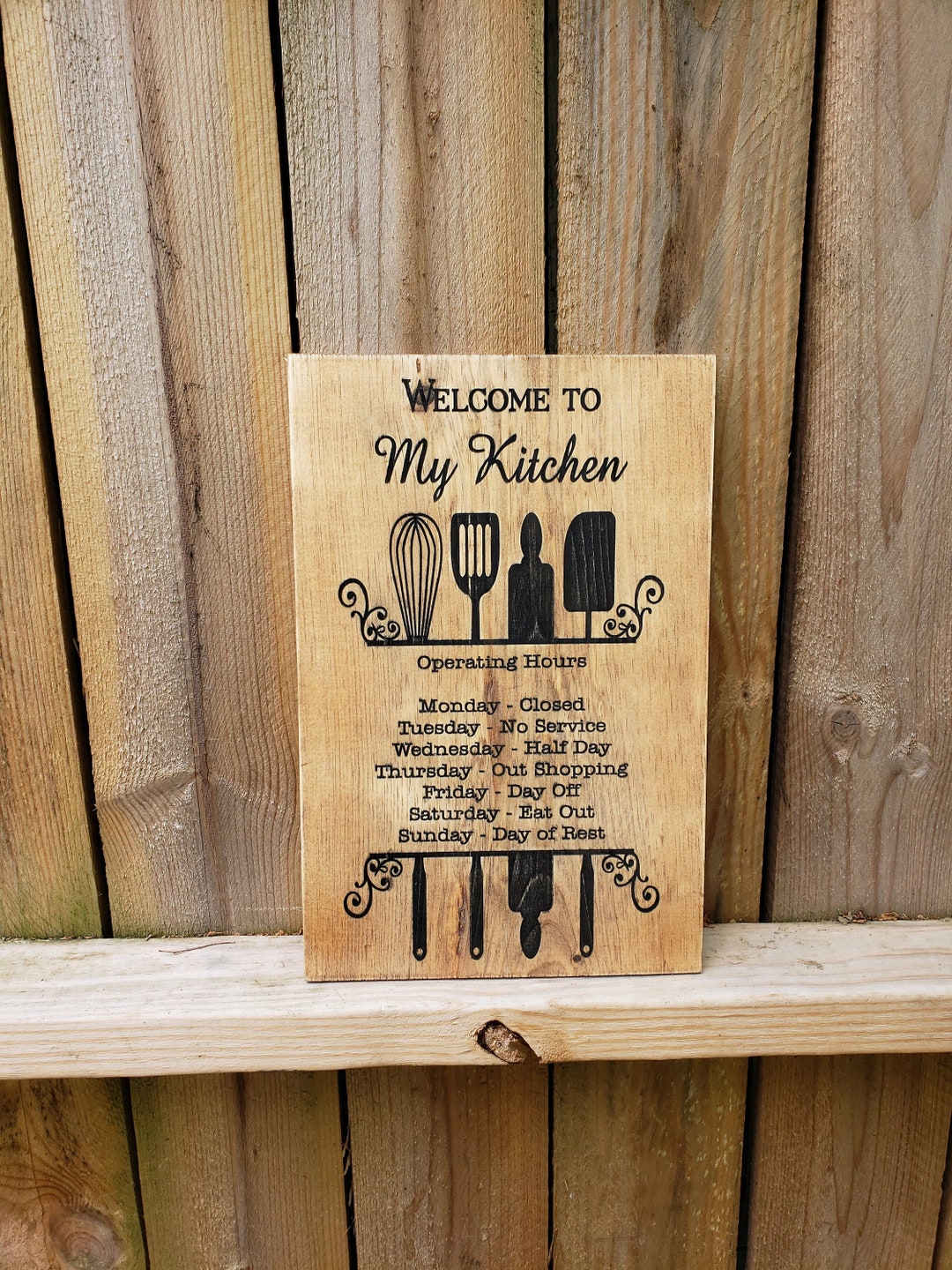 Rustic Wood Sign Welcome to My Kitchen - Etsy