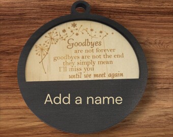 Personalized Memorial Wood Ornament: 'I'll Miss You'