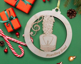 Personalized Marching Band Christmas Ornament Wood orchestra
