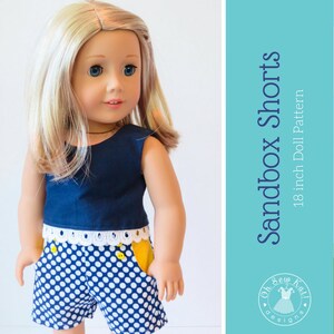 Sewing pattern for 18 inch doll clothes, DIY pattern for dolls like American Girl ® Sandbox Shorts in 3 styles working pockets, PDF image 9