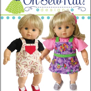 Baby Doll Clothes Sewing Pattern for 15 inch baby doll overalls sewing pattern Backyard Bibs Romper Shortalls Skirt PDF digital pattern image 6