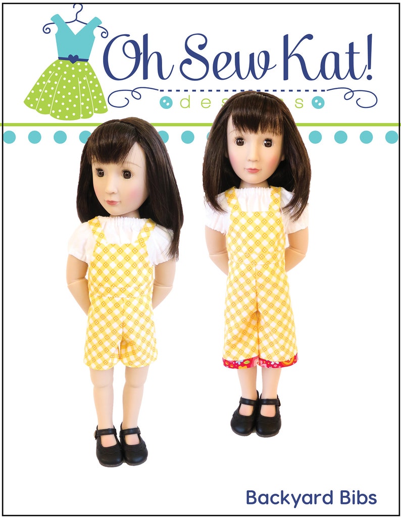 Doll Clothes Sewing Pattern A Girl for All Time doll overalls sewing pattern Backyard Bibs Romper Shortalls Skirt PDF digital pattern image 5