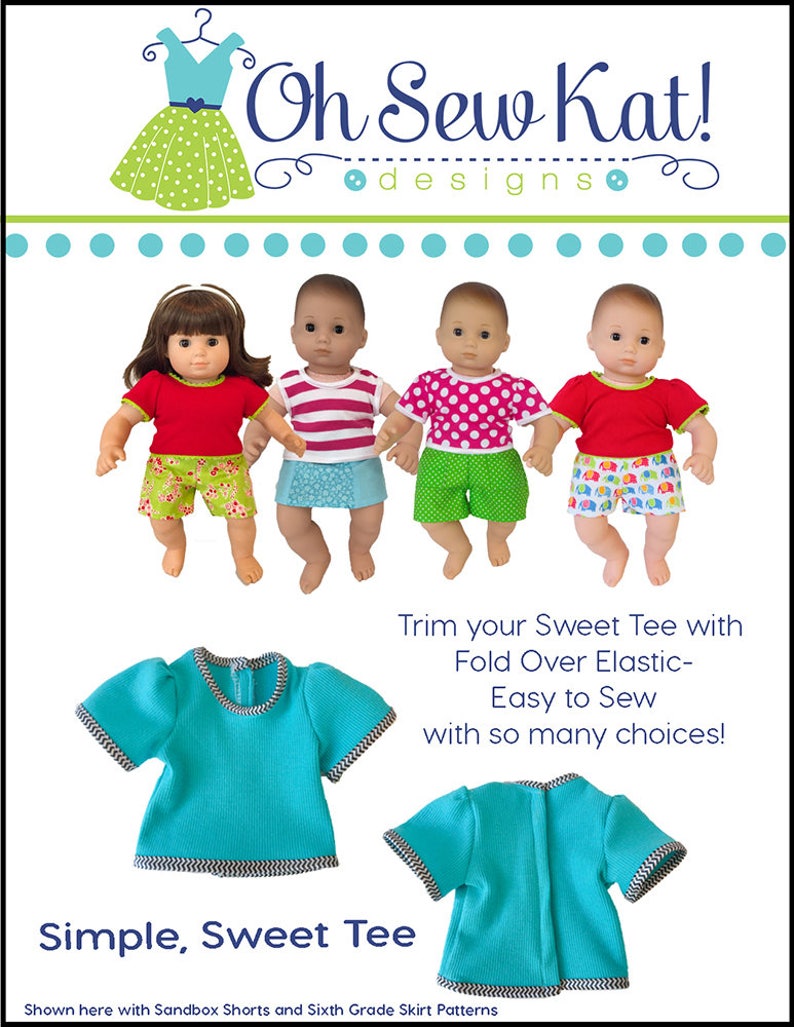 Baby Doll Tee Shirt Sewing Pattern for 15 Inch Baby Doll Etsy