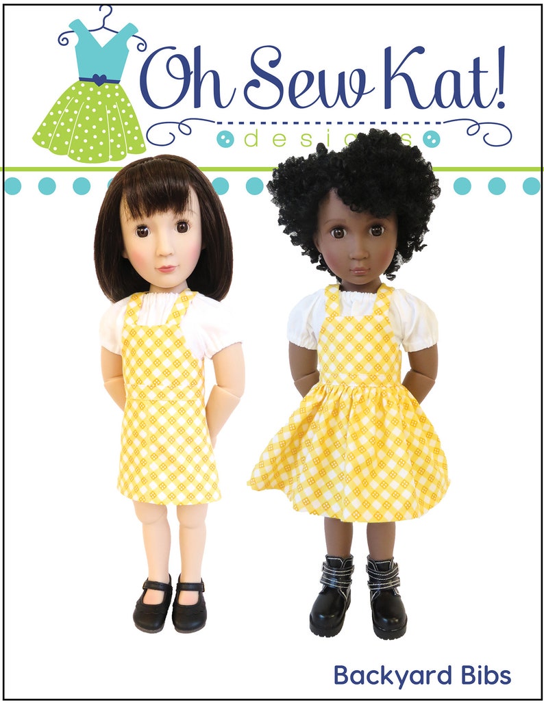 Doll Clothes Sewing Pattern A Girl for All Time doll overalls sewing pattern Backyard Bibs Romper Shortalls Skirt PDF digital pattern image 4