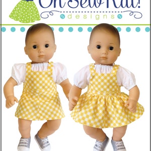 Baby Doll Clothes Sewing Pattern for 15 inch baby doll overalls sewing pattern Backyard Bibs Romper Shortalls Skirt PDF digital pattern image 8