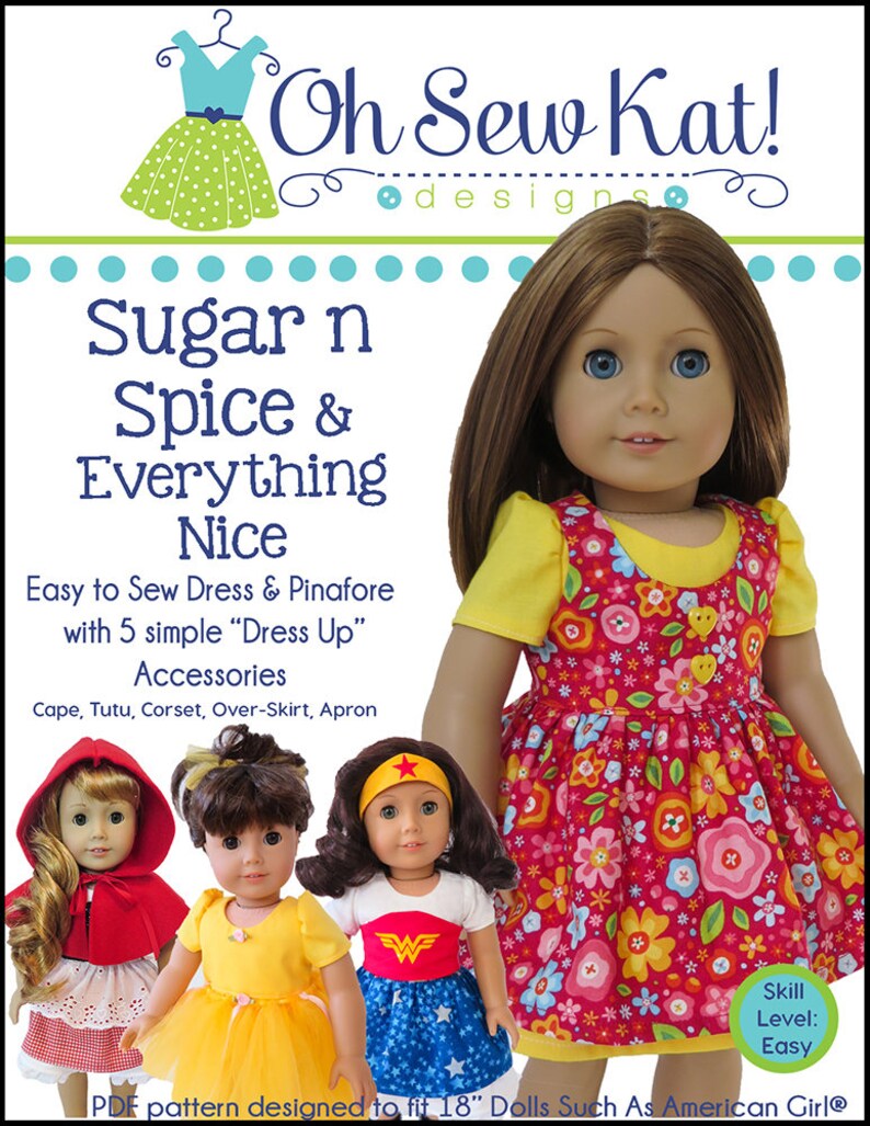 18 inch doll clothes PDF Sewing Pattern Bundle for 18 inch American Girl ® Doll Clothes 4 patterns ePattern easy to sew doll clothes image 9