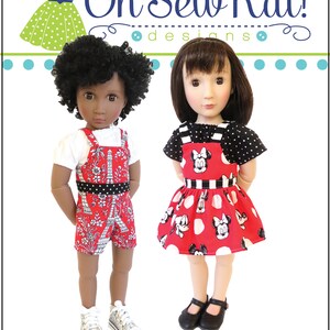 Doll Clothes Sewing Pattern A Girl for All Time doll overalls sewing pattern Backyard Bibs Romper Shortalls Skirt PDF digital pattern image 8