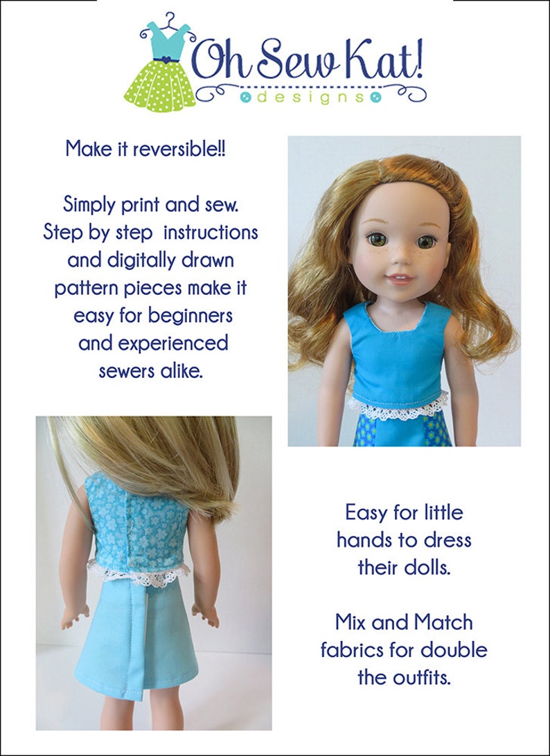 Wellie Wishers Doll Clothes Sewing pattern fits dolls such as Etsy