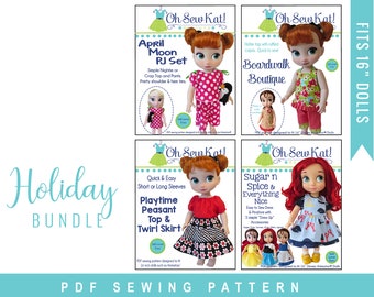 16 inch doll clothes PDF Sewing Pattern Bundle for 16 inch Animators' ® Doll Clothes - 4 patterns ePattern easy to sew doll clothes