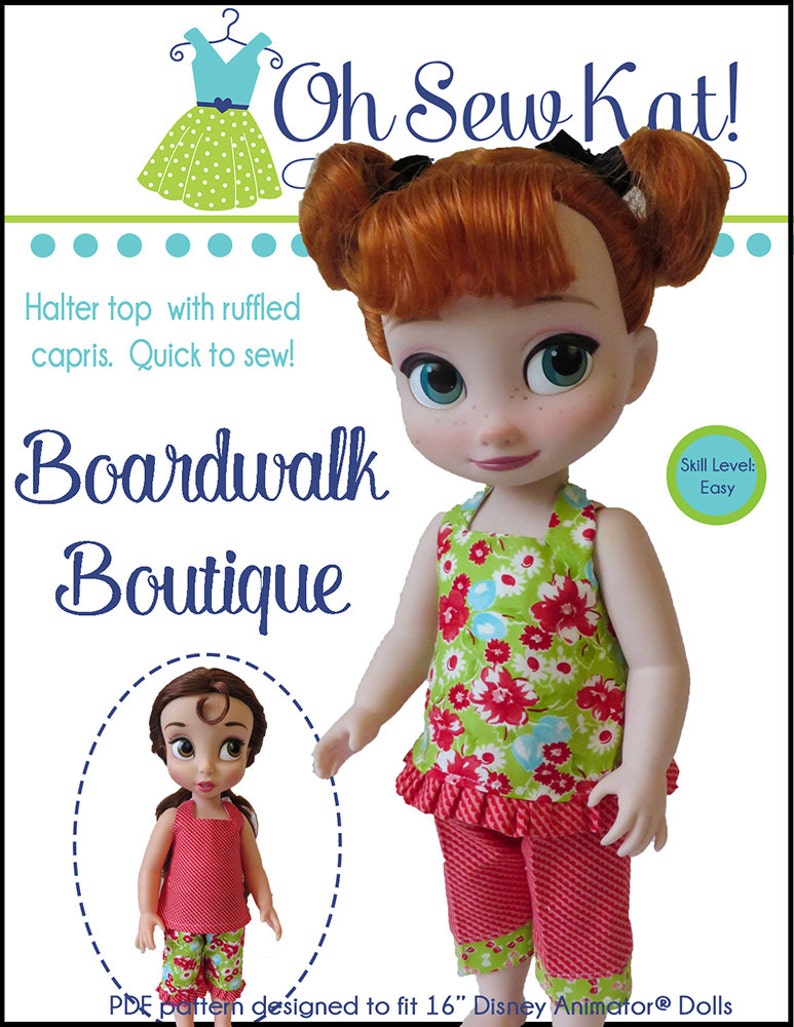 Download 4 Patterns Epattern Easy To Sew By Ohsewkat Doll Clothes Pdf Bundle Sewing Pattern For 16 In Dolls Like Animators Summer Fun Doll Clothes