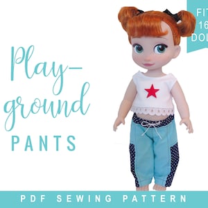 Animator Doll Clothes sewing pattern to fit 16 inch dolls princess dolls - Playground Pants Doll Clothes - doll pants