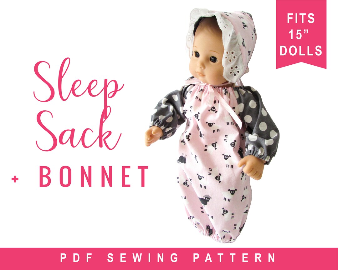 Doll Clothes Sewing Pattern for 15 Inch Soft Body Baby Doll Clothes