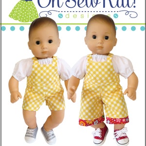 Baby Doll Clothes Sewing Pattern for 15 inch baby doll overalls sewing pattern Backyard Bibs Romper Shortalls Skirt PDF digital pattern image 9