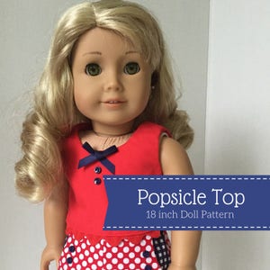 18 inch Doll Clothing Sewing Pattern Popsicle Crop Top doll shirt ePattern easy to sew Oh Sew Kat PDF Sewing pattern digital download image 8