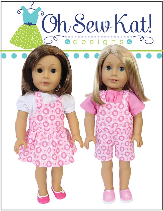 Doll Clothes Sewing Pattern for 18 Inch Doll Clothes Overalls Sewing  Pattern Backyard Bibs Romper Shortalls Skirt PDF Digital Pattern 