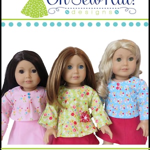 18 Doll Clothes pattern PDF Sewing Pattern for 18 inch dolls like American Girl® School Bell Blouse Doll Clothes Doll Top or Shirt image 7