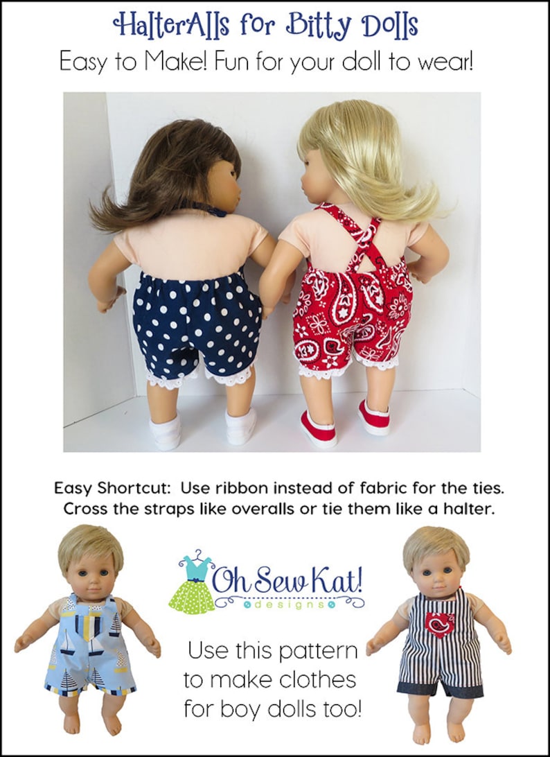 Baby Doll Clothes Sewing Pattern 15 Inch Dolls Like Bitty Etsy