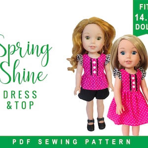Doll Clothes Sewing Pattern for 14.5 inch doll clothes  image 1