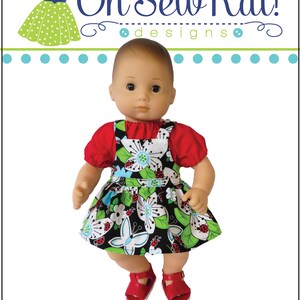 Baby Doll Clothes Sewing Pattern for 15 inch baby doll overalls sewing pattern Backyard Bibs Romper Shortalls Skirt PDF digital pattern image 5