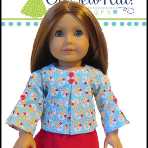 18 Doll Clothes pattern PDF Sewing Pattern for 18 inch dolls like American Girl® School Bell Blouse Doll Clothes Doll Top or Shirt image 6