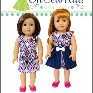 18 inch doll clothes sewing pattern for 3 styles of Sunshine Dress, easy to sew patterns for 18 dolls, PDF printable download image 7