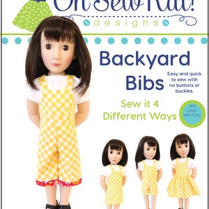 Doll Clothes Sewing Pattern A Girl for All Time doll overalls sewing pattern Backyard Bibs Romper Shortalls Skirt PDF digital pattern image 2