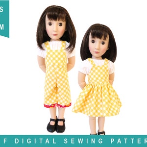 Doll Clothes Sewing Pattern A Girl for All Time doll overalls sewing pattern Backyard Bibs Romper Shortalls Skirt PDF digital pattern image 6