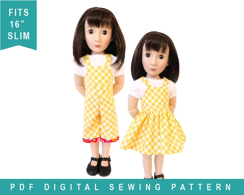 Doll Clothes Sewing Pattern A Girl for All Time doll overalls sewing pattern Backyard Bibs Romper Shortalls Skirt PDF digital pattern image 6