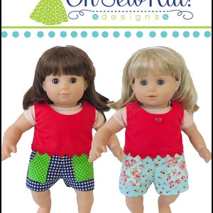 Baby Doll Clothes Sewing pattern fits dolls such as Bitty Baby and Bitty Twins Popsicle Crop Top doll shirt sewing pattern for dolls image 7