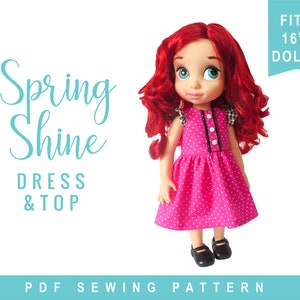 Animator Doll Clothes Sewing Pattern to fit Animators Doll  - Clothes Pattern - Spring Shine dress doll clothes pattern - PDF download