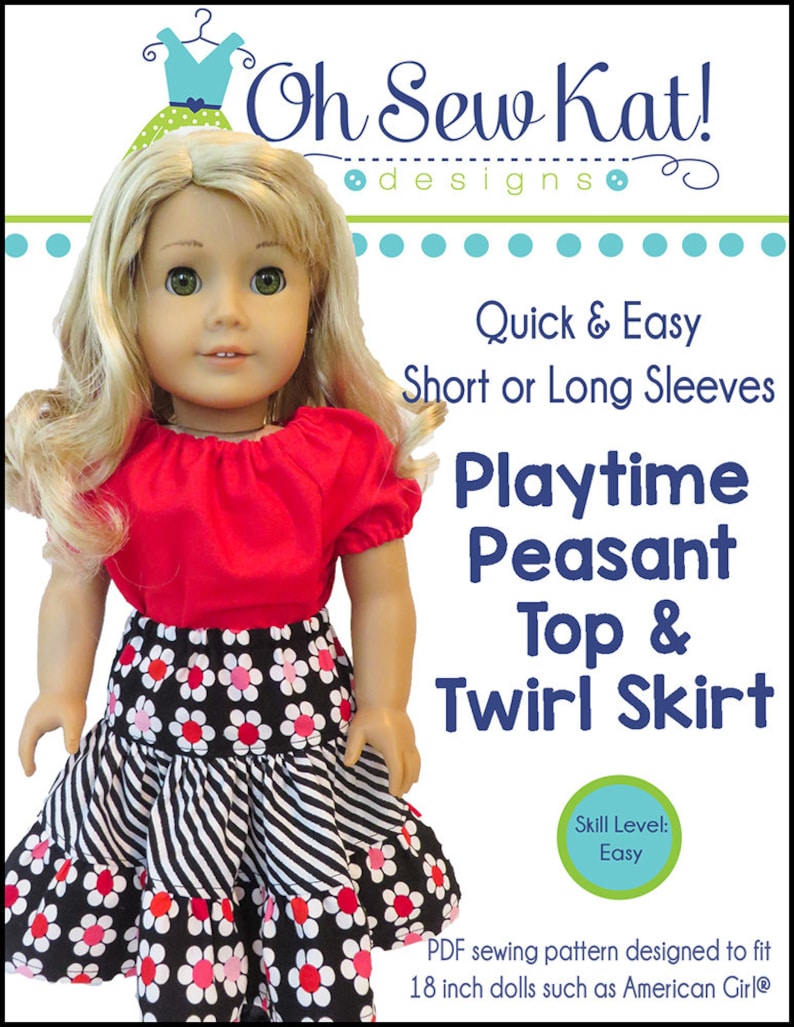 18 inch doll clothes PDF Sewing Pattern Bundle for 18 inch American Girl ® Doll Clothes 4 patterns ePattern easy to sew doll clothes image 8