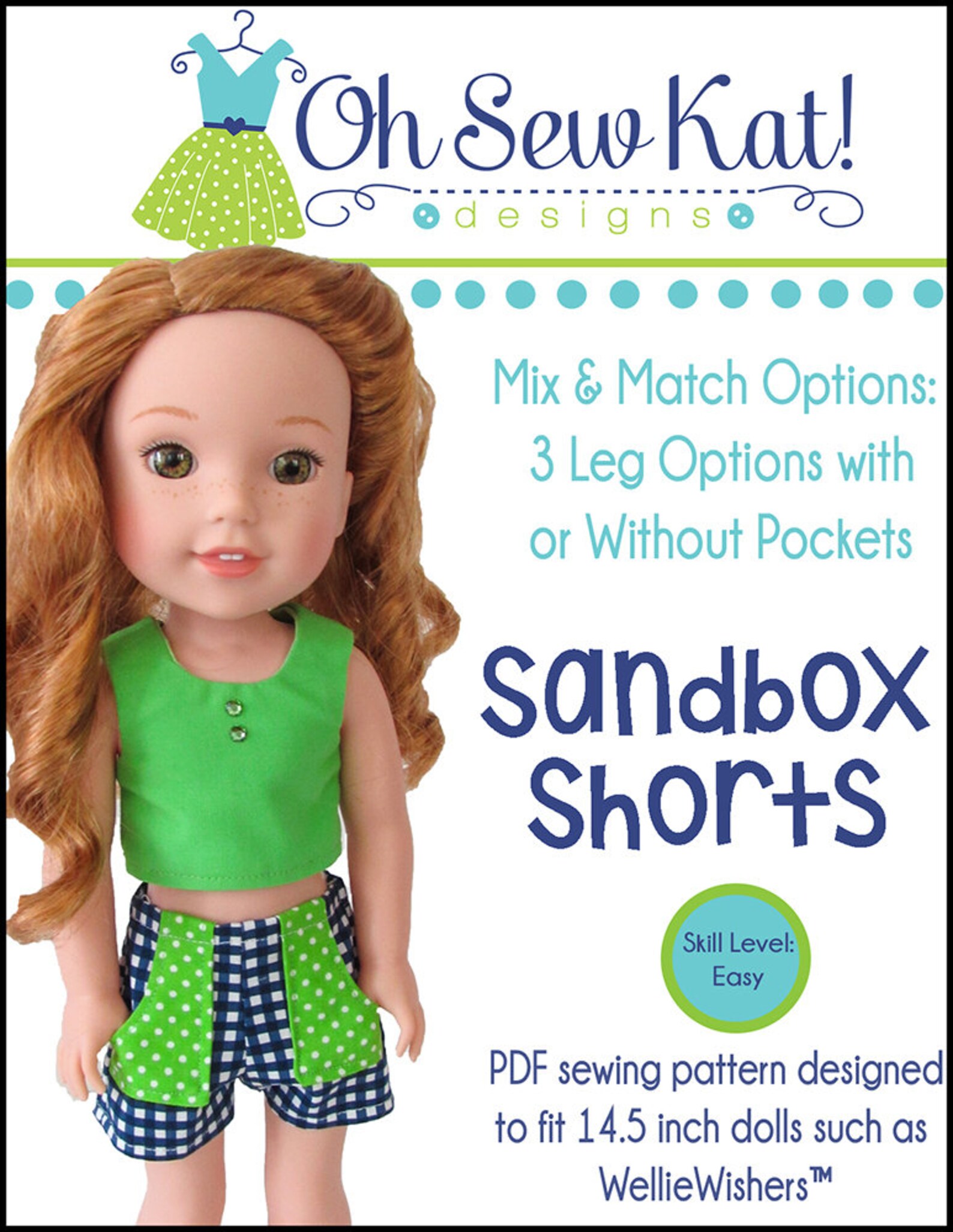 Doll Clothes Sewing Pattern for 18 Inch Doll Shorts & 14.5 Etsy