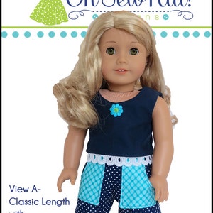 Sewing pattern for 18 inch doll clothes, DIY pattern for dolls like American Girl ® Sandbox Shorts in 3 styles working pockets, PDF image 6