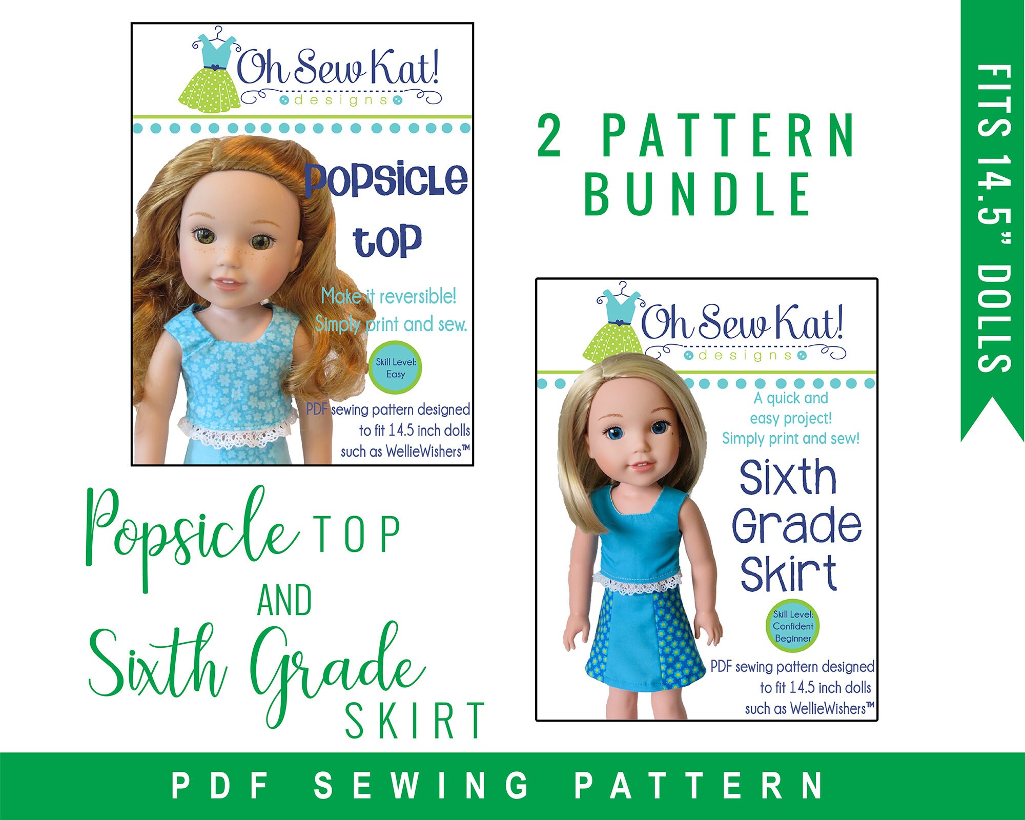 Download Sewing Pattern Pdf Bundle For Doll Clothes To Sew For 14 Inch Etsy