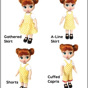 Animators' doll clothes pattern  overalls and peasant top image 4