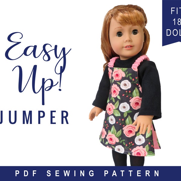 Oh Sew Kat! Reversible Jumper Doll Clothes Sewing Pattern Designed to Fit 18" Dolls such as American Girl® - PDF