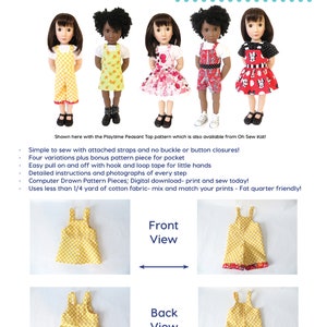 Doll Clothes Sewing Pattern A Girl for All Time doll overalls sewing pattern Backyard Bibs Romper Shortalls Skirt PDF digital pattern image 7