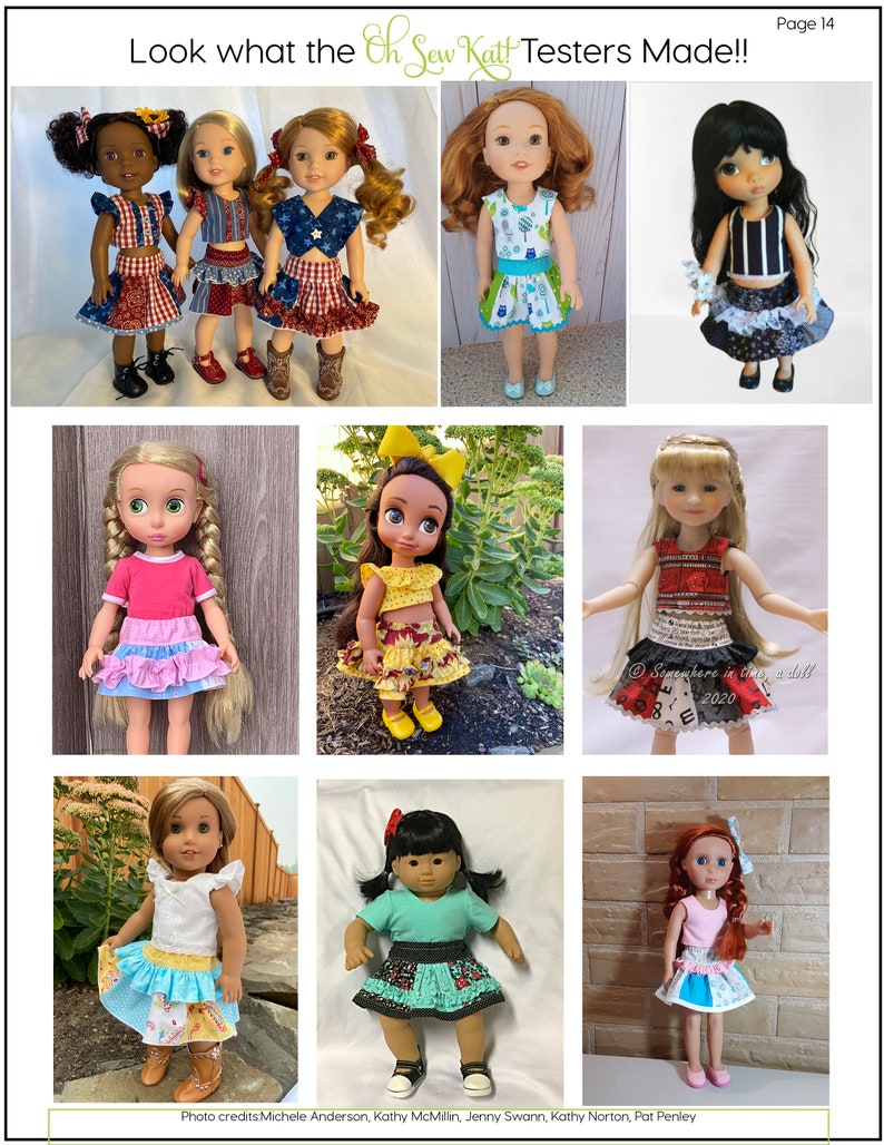 Doll Clothes Boutique Twirl Skirt Sewing PDF Pattern for 14-18 inch doll clothes, Easy patchwork skirt for Dolls, Digital pattern Oh Sew Kat image 7