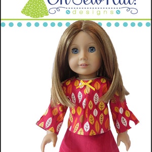 18 Doll Clothes pattern PDF Sewing Pattern for 18 inch dolls like American Girl® School Bell Blouse Doll Clothes Doll Top or Shirt image 4