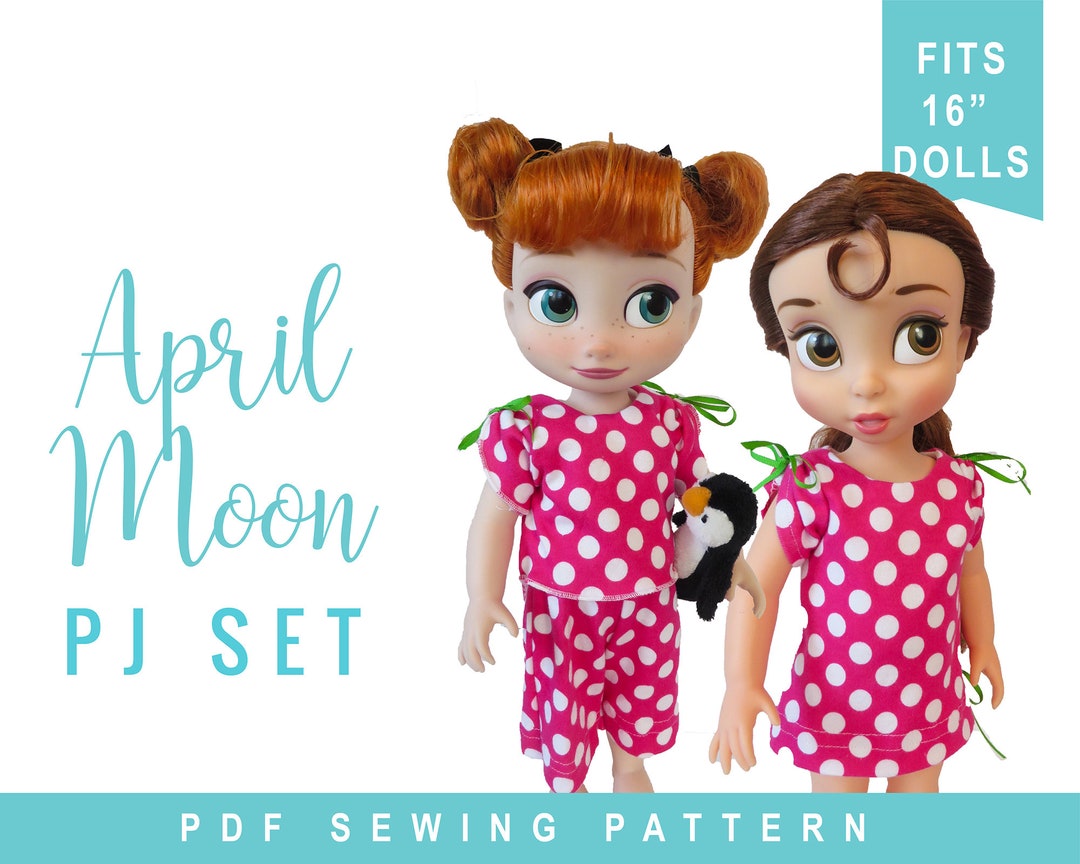 Pajamas &amp; Nightgown Sewing Pattern for 16 Inch Animator ® Doll Clothes ...